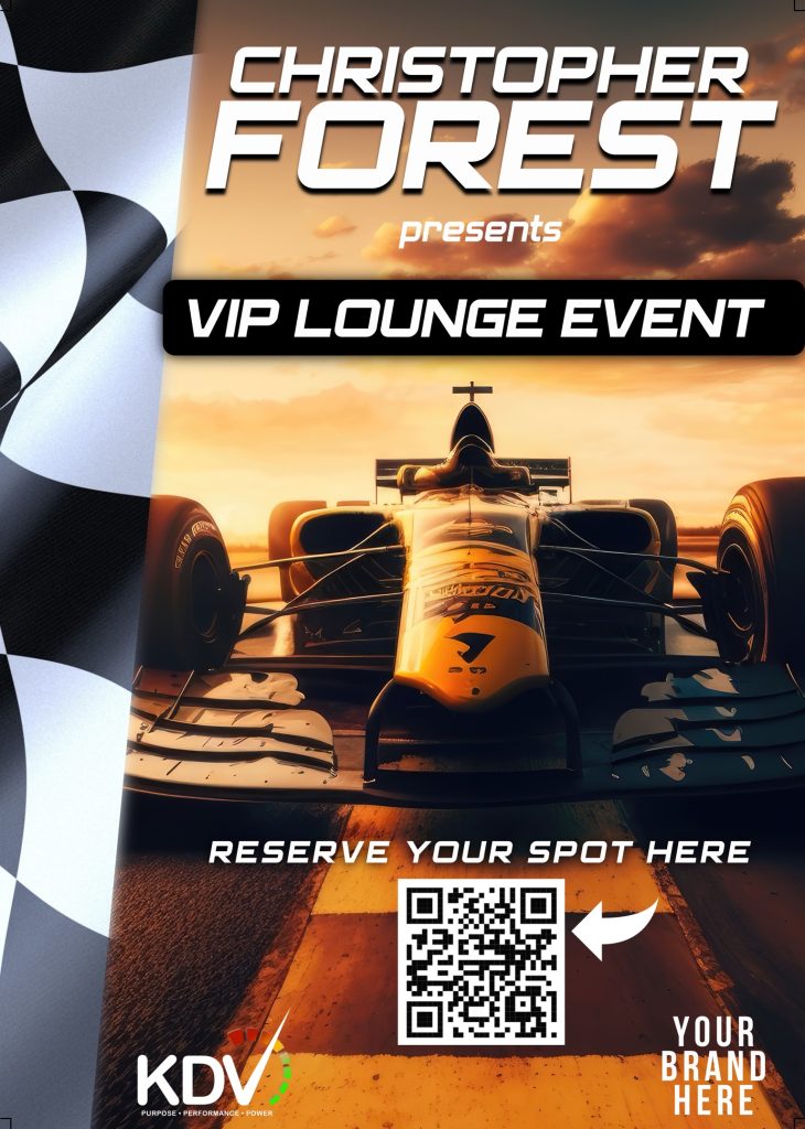 QR code on screen and print materials directing traffic to KDV ENT 901 sponsor campaign page